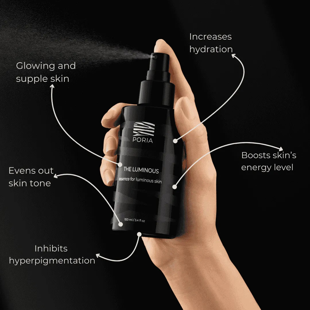 Poria Skin | anti-aging essence minimizes age spots and hyperpigmentation brighter skin tone moisturizing and non-comedogenic